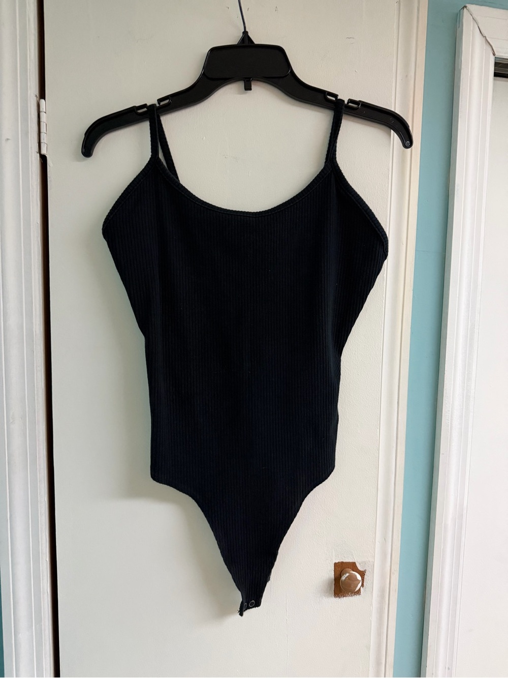 American Eagle Outfitters Black Ribbed Scoop Neck Bodysuit